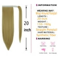 thumbnail image 5 of Drawstring Long Straight Ponytail Extension 28 inch Wrap Around Ponytail Synthetic Hair Extensions Clip in Ponytail Hairpiece for Women, Brown/Black, 160G (11colors), 5 of 8