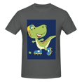 thumbnail image 4 of Bingfone Dino Playing Roller Skate Men'S Loose Fit Short-Sleeve Pocket T-Shirt, 4 of 7