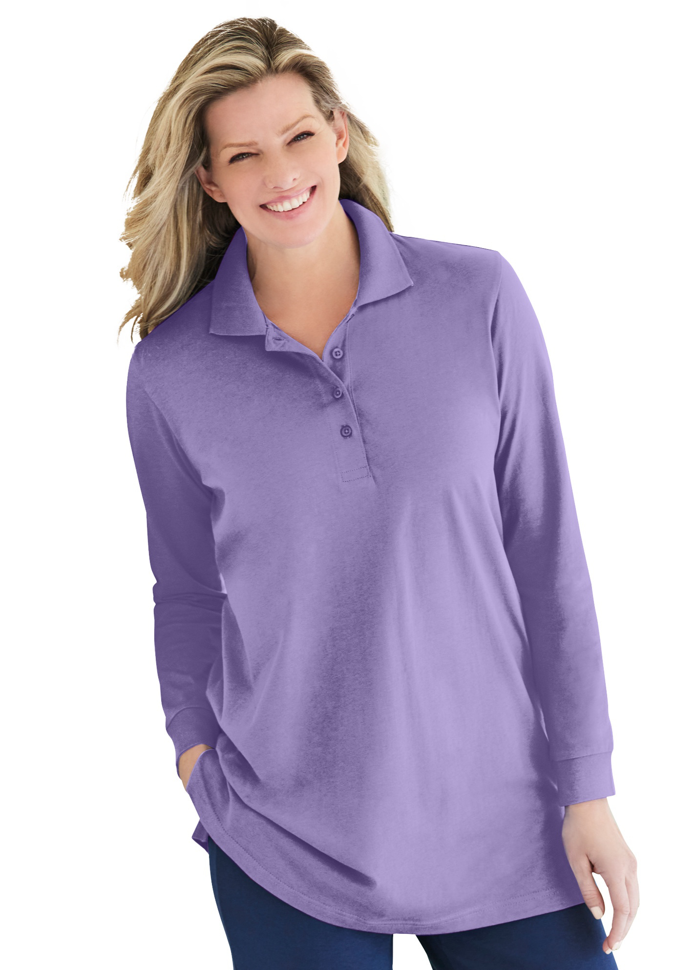 Women's polo shirts long length Clearance