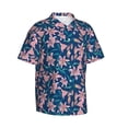 thumbnail image 2 of Balery Lilies Flowers Print Men's Hawaiian Shirts Short Sleeve Beach Shirt Relaxed Fit Vacation Button Down Shirts-, 2 of 9