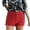 Red, variant on Tawop Ladies Shorts,Soft Shorts for Women Stretchy High Rise Jean Shorts Black Ripped with Pockets Tassel Hem Trouser Shorts Women