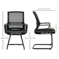 thumbnail image 3 of HOMCOM Ergonomic Desk Chair No Wheels, Padded Office Chair, Black, 3 of 10