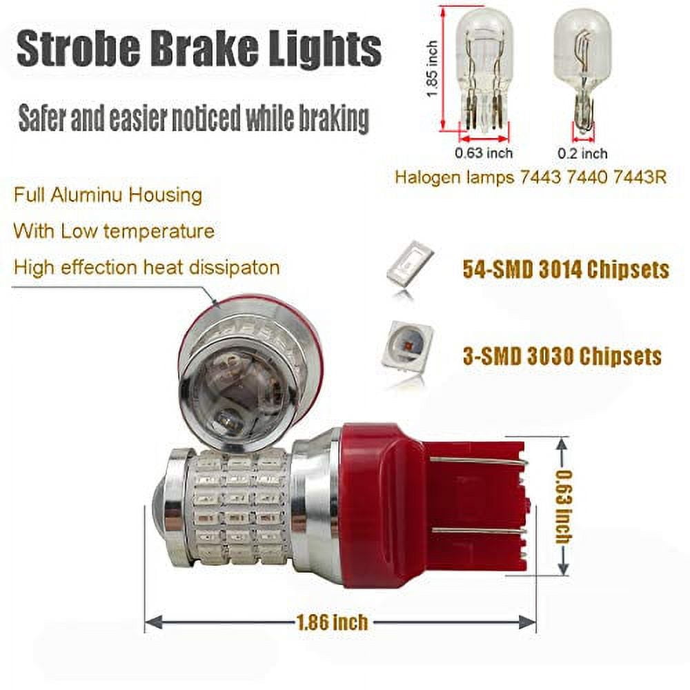 iBrightstar Newest 9-30V Flashing Strobe Blinking Brake Lights