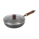 thumbnail image 3 of Sartén wok de hierro con mango de madera sin revestimiento para cocinas de gas, inducción eléctrica, agarre cómodo, sartén antiadherente para saltear Diámetro 28cm, 3 of 8