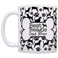 thumbnail image 2 of ThisWear Dog Owner Gifts Best Beagle Dad Ever Paw Pattern 11 ounce Coffee Mug Bone Pattern, 2 of 4