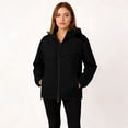 thumbnail image 5 of WTOBBY Women's Solid Color Hooded Long Sleeved Windbreaker for Mountaineering Sports, Waterproof Jacket and Top for Outdoor Adventures,Black XL, 5 of 5