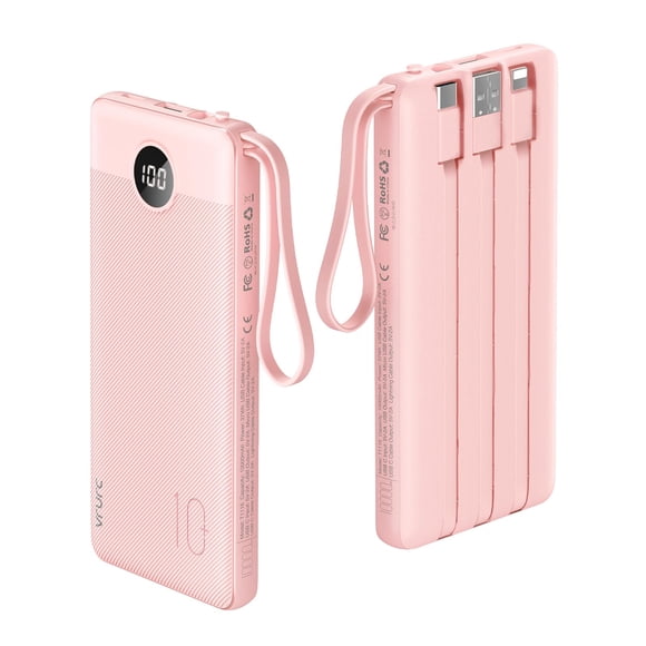 Banco de energía VRURC de 10000 mAh con pantalla LED de 5 salidas y 2 entradas