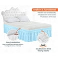 thumbnail image 4 of CCNY 14" Inch Drop Wrap Around Bed Skirt Emperor/Wyoming King Size 100% Microfiber Made Light Blue Color, 4 of 6