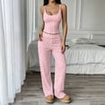 thumbnail image 3 of Blmnix Pajamas for Women Sexy Pajamas 2 Piece Pajama Set Sleepwear Sets Pajamas Square Neckline Sleeveless Pink Long Womens Pajama Sets Shorts,XL, 3 of 6