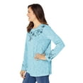 thumbnail image 3 of Woman Within Plus Size Floral Embroidered Sweatshirt Tee, 3 of 6