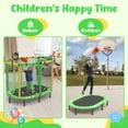 thumbnail image 5 of 60" Trampoline for Kids Age3-12 with Basketball Hoop, SHINPT Recreational Trampolines with Safety Enclosure Net, Mini Outdoor Trampoline with Swing, Easy Assembly, Outdoor, Indoor, 5 of 8