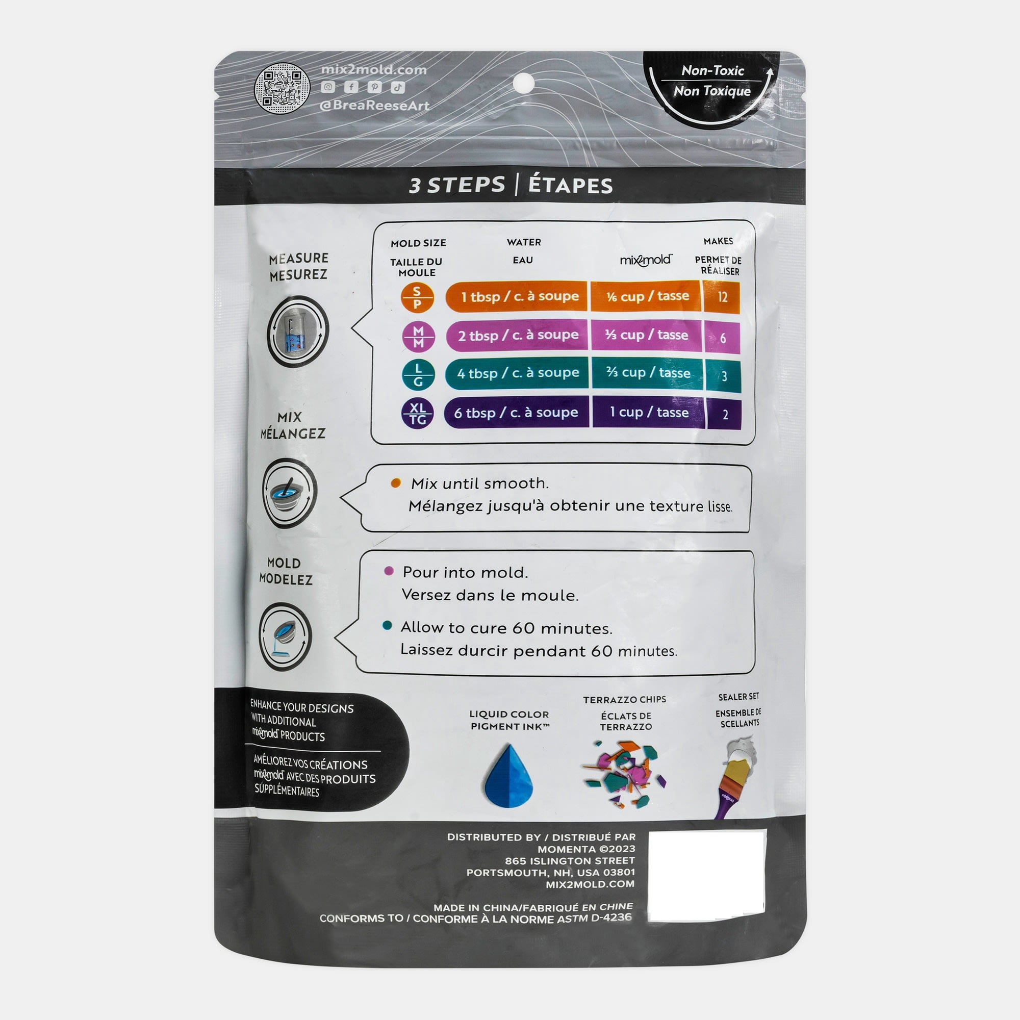 Brea Reese: Mix2Mold Ceramic Resin - White Powder 1lb Bag - 500g, Non-Toxic, Smooth Matte Finish, No Heat Or Kiln, Just Add Water, Cures In 60 Min