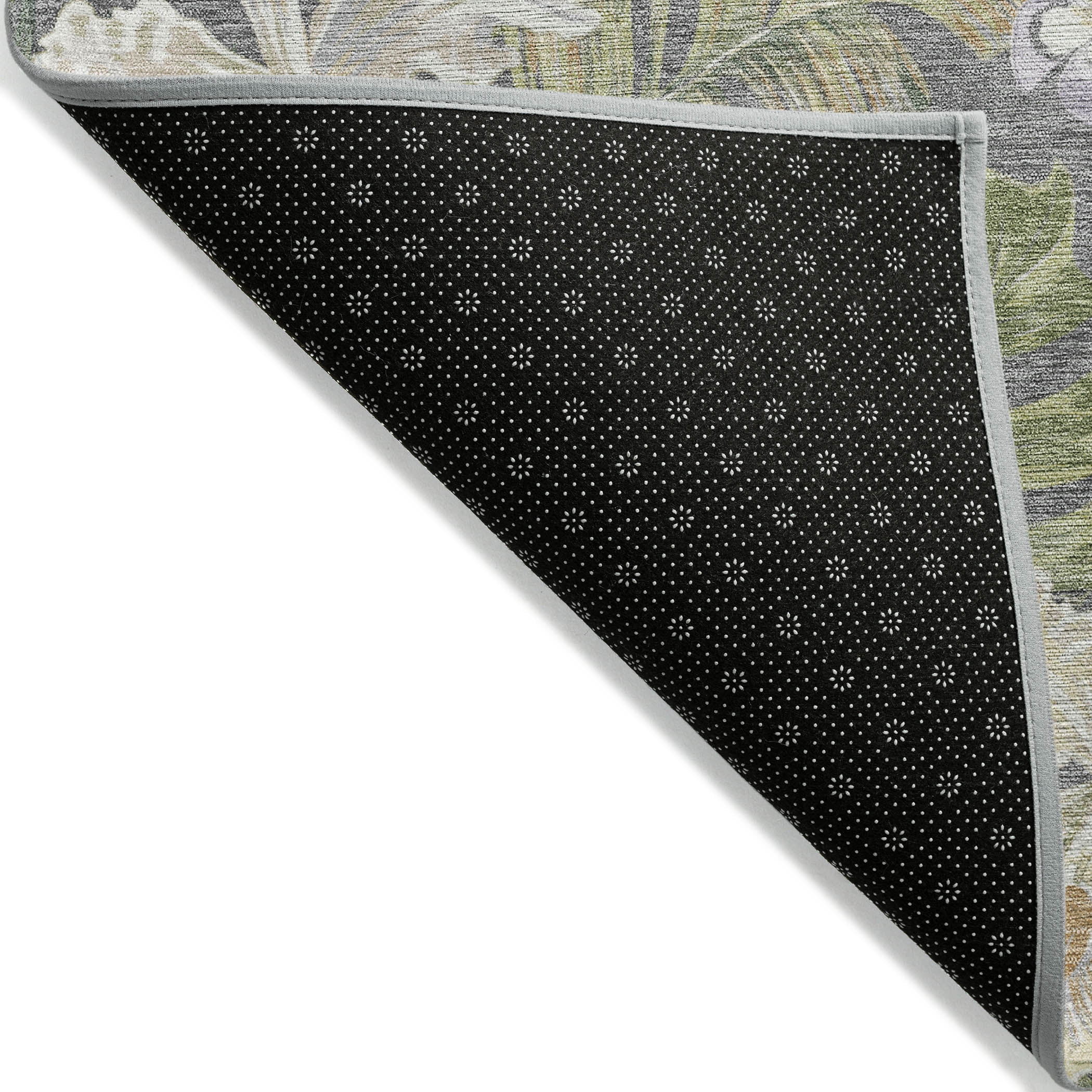 Addison Rugs Chantille Indoor/Outdoor Transitional Floral Gray Washable Rectangle Rug, 1'8" x 2'6"