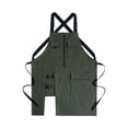 thumbnail image 2 of Rongfmy Canvas Apron Multi Functional Size for Woodworking Barbecue Gardening Green, 2 of 9