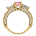 thumbnail image 4 of 2.33 ct Round Cut Simulated Pink Diamond Three-Stone Engagement Ring for Women in 14K Yellow Gold, 4 of 5