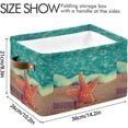 thumbnail image 3 of GZHJMY Beach Starfish Foldable Canvas Storage Bin, Sturdy Fabric Storage Basket with Handles, Storage Cube Box for Organizing Shelf Nursery Toy Closet 2PCS#6, 3 of 7