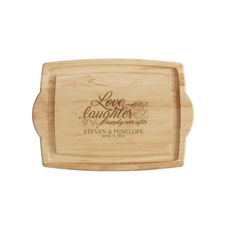 Personalized Love and Laughter Oversized Wood Cutting Board