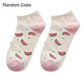 thumbnail image 2 of Limei 3 Pairs Cartoon Print Women Low Cut Breathable Cotton Short Ankle Boat Socks, 2 of 7