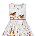 thumbnail image 3 of Vestido de Niña Bordado Floral Mariposa Moño sin Mangas Naranja 9-10 Años, 3 of 5