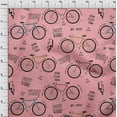 thumbnail image 4 of oneOone Cotton Cambric Medium Pink Fabric Bicycle Sewing Material Print Fabric By The Yard 42 Inch Wide, 4 of 6