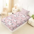 thumbnail image 4 of Metsweet Magical Floral Unicorn Twin Sheets 3pcs, Cartoon Rainbow Horse Bedding,1 Fitted Sheet, 1 Flat Sheet and 1 Pillowcase, 4 of 5