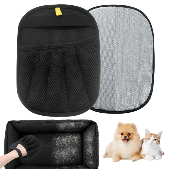 2 Pcs Electrostatic Pet Hair Removal Gloves for Furniture, Reusable Five-Finger Non-Slip Cats & Dogs Hair Cleaning Brush for Clothing, Couch, Carpet, Car Seat