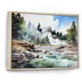 thumbnail image 2 of Designart "Cascading Waters of the Geyser" Landscapes Floater Framed Canvas Print, 2 of 7
