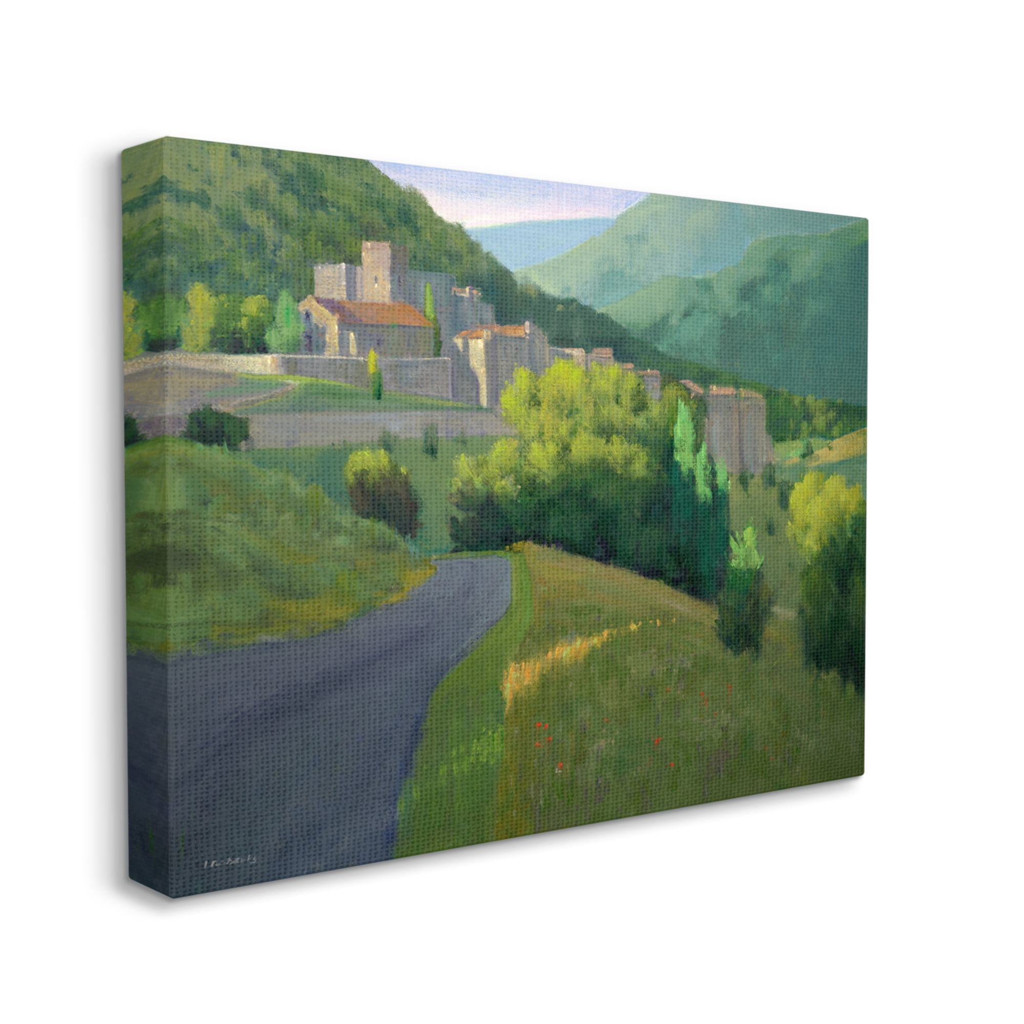 Stupell Industries Winding Road Path Distant Rural Farm Town Graphic Art Gallery Wrapped Canvas Print Wall Art, Design by Ian Roberts