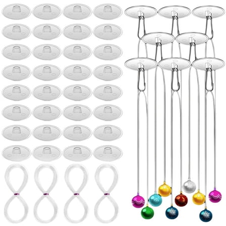 120 Pack Self Adhesive Ceiling Hooks for Hanging Round Hanging Clips with Clear Wire S y5960