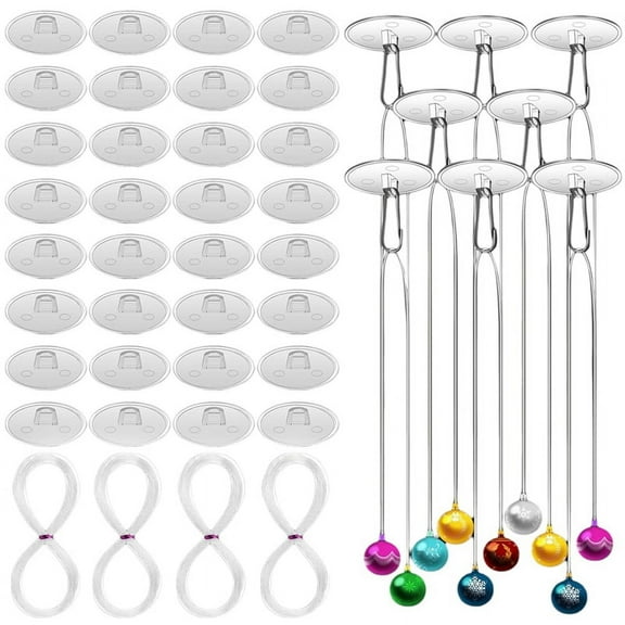 TOP! 120 Pack Self Adhesive Ceiling Hooks for Hanging Round Clips with Clear Wire Sticky Wall Hook