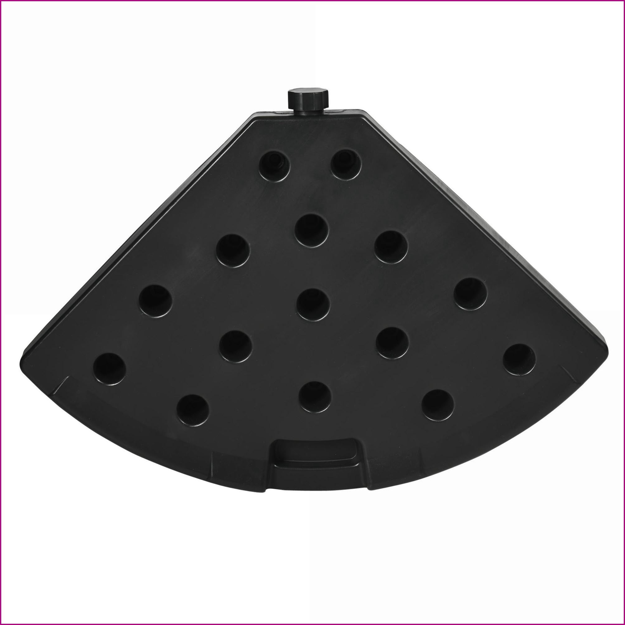 Patio Umbrella Base Weights | 4-Piece for Offset Cantilever Umbrellas | All-Weather Outdoor, Black Round | HDPE | Brown