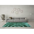 thumbnail image 3 of Ahgly Company Indoor Rectangle Abstract Turquoise Blue Modern Area Rugs, 8' x 10', 3 of 4
