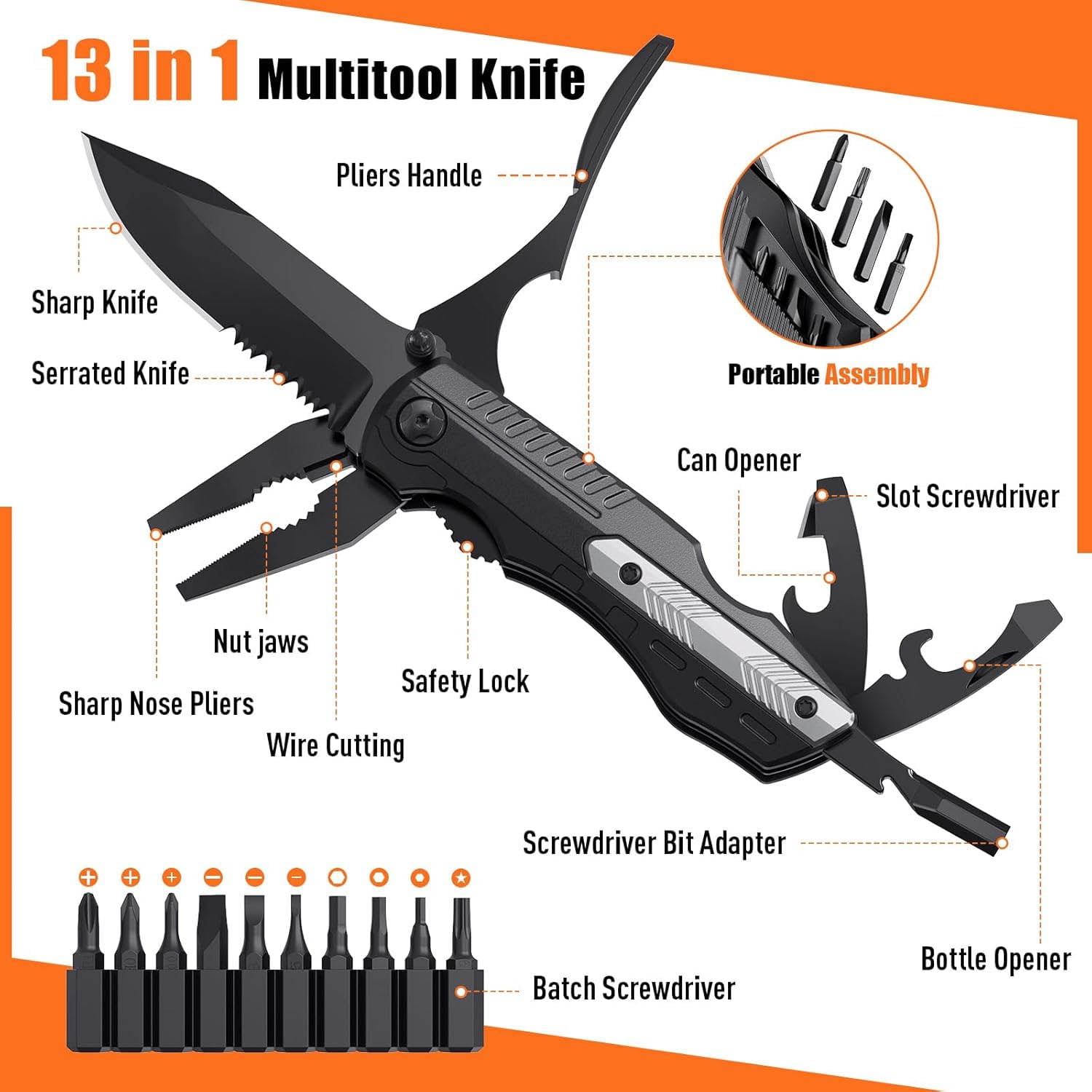 Pocket Knife Multitool, Gifts for Men, Fathers Day Gifts, Birthday Gift, Cool Gadgets, Camping Essentials