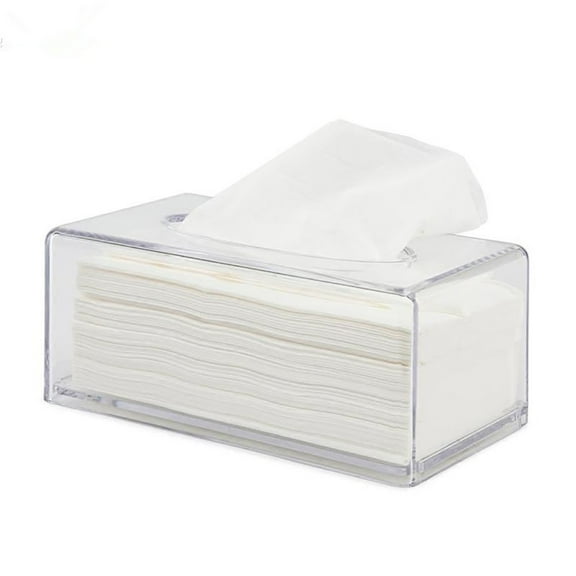 SouMaox Transparent Tissue Box Cover Clear Napkin Holder Rectangular Paper Dispenser Modern Desktop Organizer Home Decor Accessory