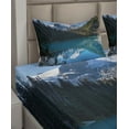 thumbnail image 6 of Ambesonne Winter Fitted & Top Sheet Set with Shams, Snowy Frozen Mountain, Blue White Green, 6 of 8