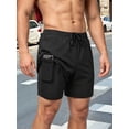 thumbnail image 4 of Men's Swim Trunks with Compression Liner Stretch Swimming Shorts with Pockets Black S, 4 of 5