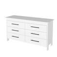 thumbnail image 3 of Kearny 3 Piece Bedroom Set, Hms 6 Drawer Double Dresser + 2 Eter Nightstands, White, 3 of 6