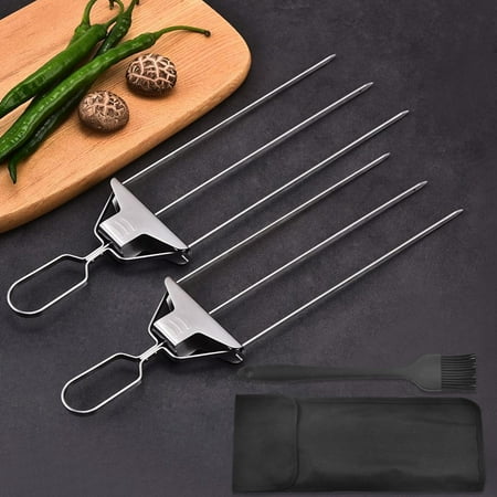 

Sumensumen Autumn Decoration 3 Way Skewer Barbecue Fork Semi Automatic Barbecue Fork Home Barbecue Outdoor Barbecue