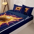 thumbnail image 3 of Castle Fairy Basketball Sport Zipper Full Size Comforter Sets with Fitted Sheet and 2 Pillowcases, Sport Court Zipper Bedding Set, Navy Gold Orange,4pcs,Navy Blue Reversible, 3 of 6