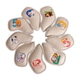 thumbnail image 1 of Almencla 9 Pieces PU Leather Golf Iron Headcover Golf Club Head Cover Protector Equipment Beige, 1 of 8