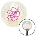 thumbnail image 1 of American Shifter  Pink Hawaiian Flower No.8 Clear Metal Flake Shift Knob with M16 x 1.5 Insert Shifter, 1 of 1