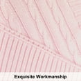 thumbnail image 4 of Ntbay 100% Cotton Cable Knit Throw, Super Soft Warm Knitted Blanket Home Decor, 60"x80", Baby Pink, 4 of 4