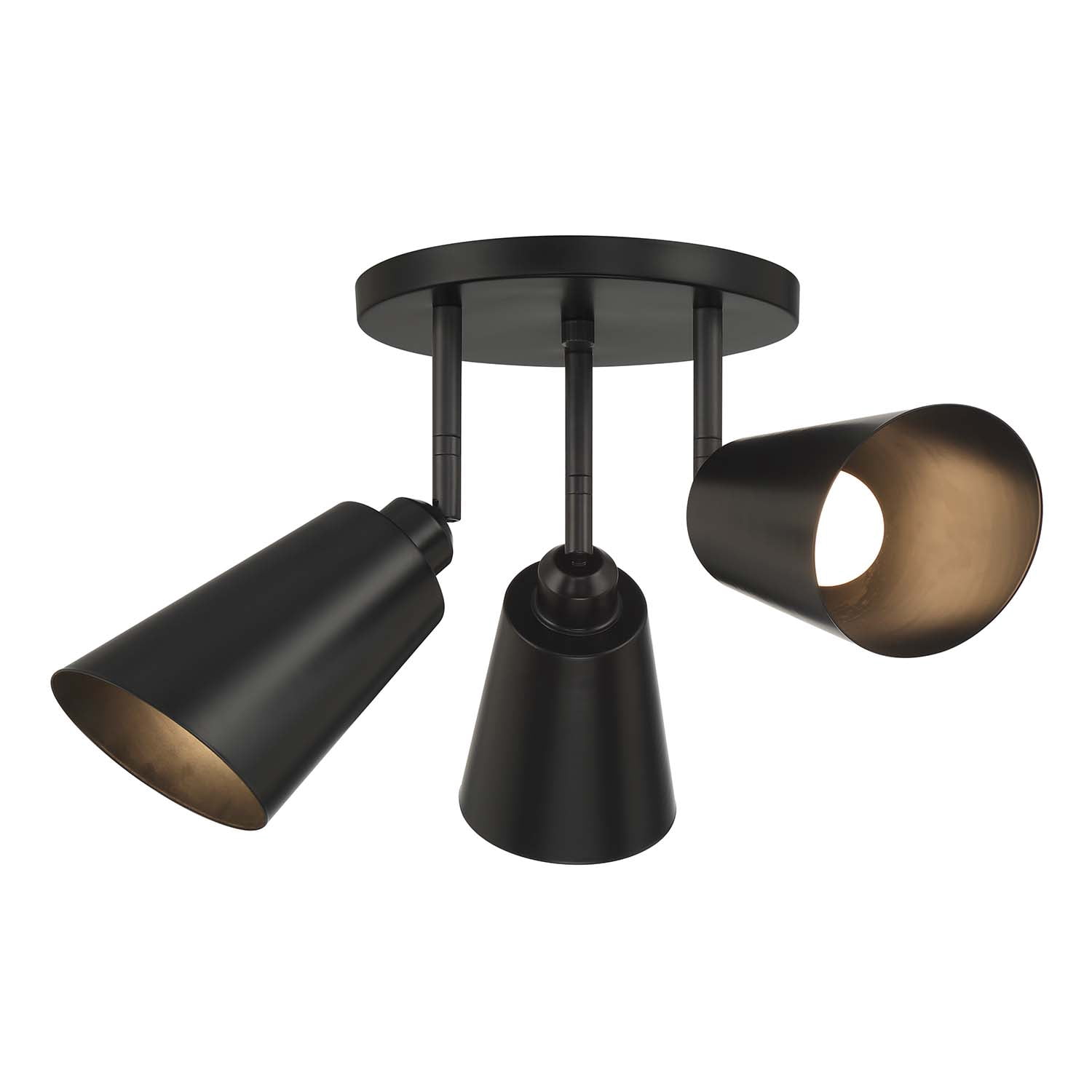 Alvar - 3-Light Semi Flush Mount - Matte Black