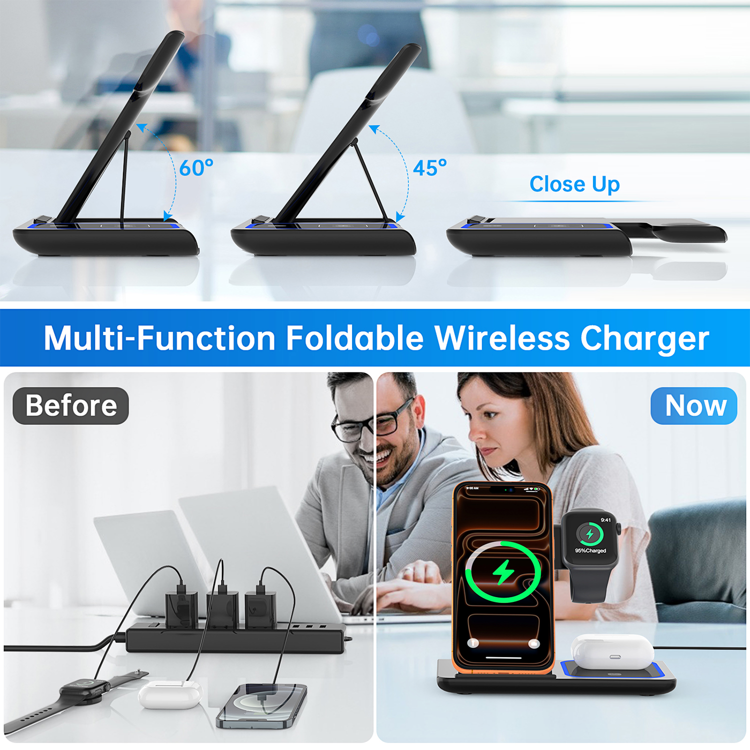 Cshidworld 3-in-1 Wireless Charging Station, 18W Fast Charge photo 7