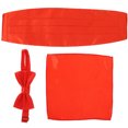 thumbnail image 4 of EeaseMX Pañuelo de satén para hombre, fajín, pajarita, color rojo, 3 uds., 4 of 8