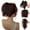 B, variant on Pullover Toupee-Clip Short Ponytail Hair Extensions Bendable Metals Messy Bun Hair Piece for Wonen Straight Synthetic Hairpieces Wine Red with Black Root, Ponytail Women Short Fluffy Small Curly
