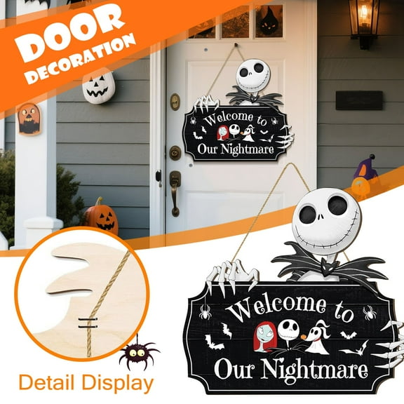 Halloween Nightmare Before Christmas Door Sign, Halloween Decorations, Halloween Decorations Outdoor, Halloween Party Decorations, Horror Decors