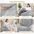 thumbnail image 4 of Yeshouse Silla puff gigante de pelo sintético con relleno, sofá de suelo grande para adultos, 4 of 7