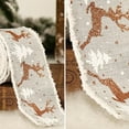 thumbnail image 3 of Christmas Holiday Burlap Ribbon Glitter Burlap printing elk webbing Ribbon with Wired Edge for Craft Projects  DIY  Decoration  Gift Wrap, 3 of 5