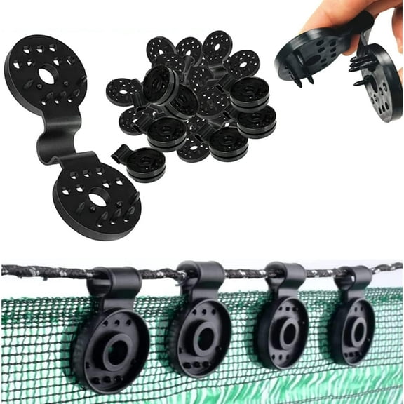 40 Pcs Black Shade Cloth Heavy Duty Lock Grip, Removable and Reusable Shade Cloth Clips for Sun Shade Net Fastening Clip, Plastic Clips for Anti Bird Netting Garden Netting Plant Support Structures